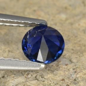 Safira Azul profundo Natural 0.60ct, Redondo, VS