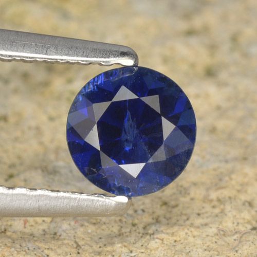 0.60ct Natural Azul-marinho Safira, Redondo, VS
