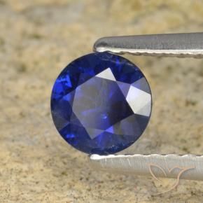 Safira Azul-marinho Natural 0.60ct, Redondo, VS