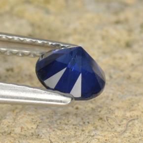 Safira Azul-marinho Natural 0.60ct, Redondo, VS