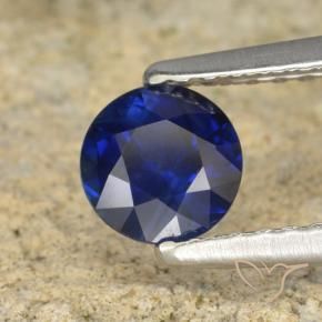 Safira Azul-marinho Natural 0.60ct, Redondo, VS