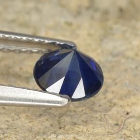 Safira Azul-marinho Natural 0.60ct, Redondo, VS