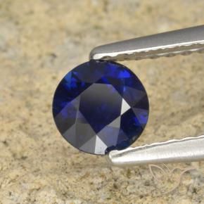 Safira Azul escuro Natural 0.60ct, Redondo, VS