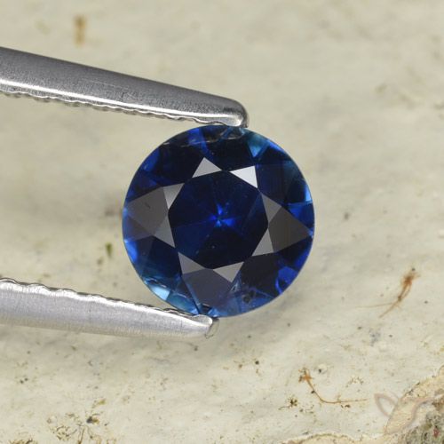 0.70ct Natural Azul escuro Safira, Redondo, VVS-VS