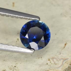 Safira Azul escuro Natural 0.70ct, Redondo, VVS-VS