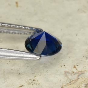 Safira Azul escuro Natural 0.70ct, Redondo, VVS-VS