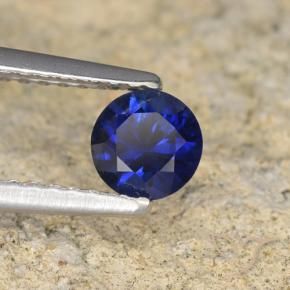 Safira Azul escuro Natural 0.57ct, Redondo, VVS-VS