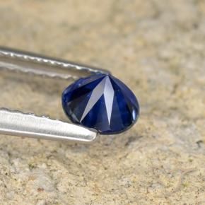Safira Azul escuro Natural 0.57ct, Redondo, VVS-VS
