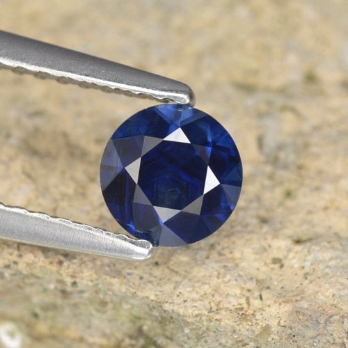 0.64ct Natural Crepúsculo Azul Safira, Redondo, VVS-VS