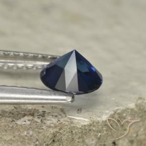 Safira Crepúsculo Azul Natural 0.70ct, Redondo, VVS-VS