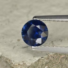 Safira Azul escuro Natural 0.74ct, Redondo, VVS-VS