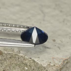 Safira Azul escuro Natural 0.74ct, Redondo, VVS-VS