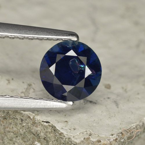 0.73ct Natural Azul profundo Safira, Redondo, VS