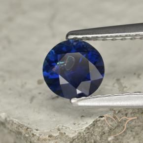 Safira Azul profundo Natural 0.73ct, Redondo, VS