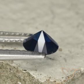 Safira Azul profundo Natural 0.73ct, Redondo, VS