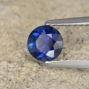 Safira Azul-marinho Natural 0.69ct, Redondo, VS