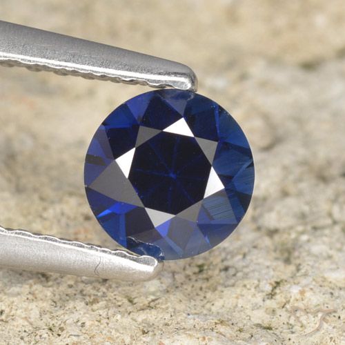 0.66ct Natural Crepúsculo Azul Safira, Redondo, VVS