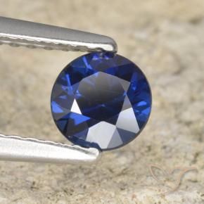 Safira Azul-marinho Natural 0.62ct, Redondo, VVS