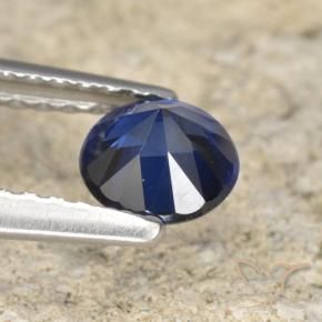Safira Azul-marinho Natural 0.62ct, Redondo, VVS