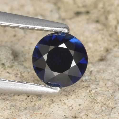 0.55ct Natural Crepúsculo Azul Safira, Redondo, VVS