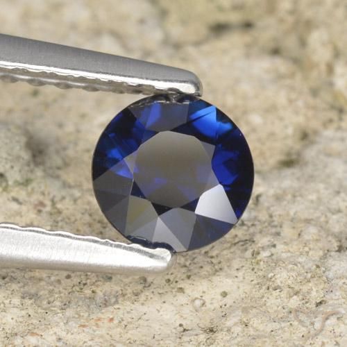 Safira Crepúsculo Azul Natural 0.55ct, Redondo, VVS