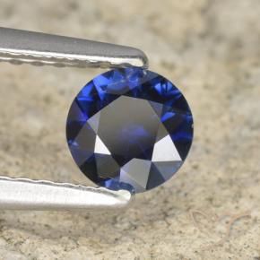 Safira Azul-marinho Natural 0.52ct, Redondo, VVS