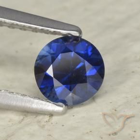 Safira Azul escuro Natural 0.53ct, Corte Redondo, VVS