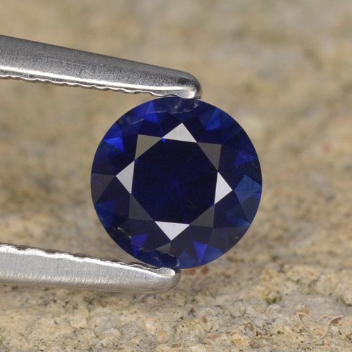 0.56ct Natural Azul-marinho Safira, Redondo, VVS-VS