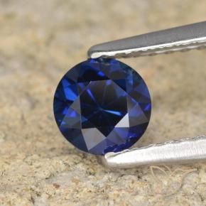 Safira Azul escuro Natural 0.60ct, Redondo, VVS-VS