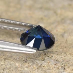 Safira Azul escuro Natural 0.60ct, Redondo, VVS-VS
