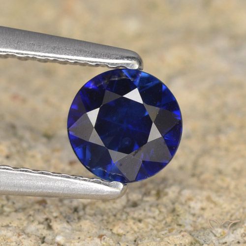 0.50ct Natural Crepúsculo Azul Safira, Redondo, VVS-VS