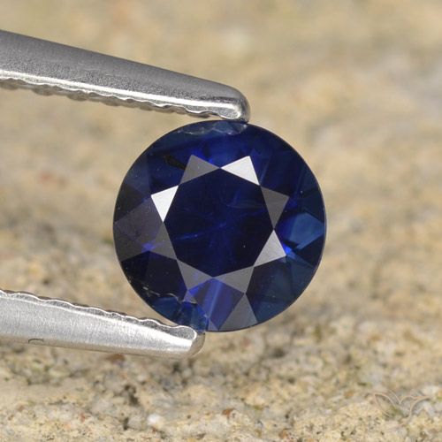 0.62ct Natural Azul escuro Safira, Redondo, VVS-VS