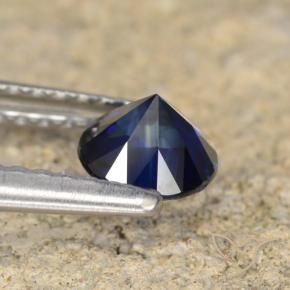 Safira Azul escuro Natural 0.62ct, Redondo, VVS-VS