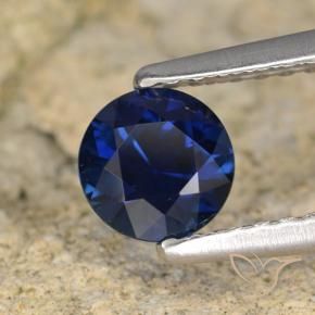 Safira Azul escuro Natural 0.64ct, Redondo, VVS-VS