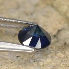 Safira Azul escuro Natural 0.64ct, Redondo, VVS-VS