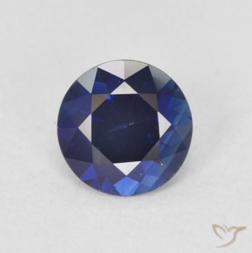 Safira azul solta de 0,62 quilates, diamante lapidado de 5,1 mm de Madagascar, Photo A