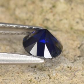 Safira Azul escuro Natural 0.63ct, Redondo, VVS-VS
