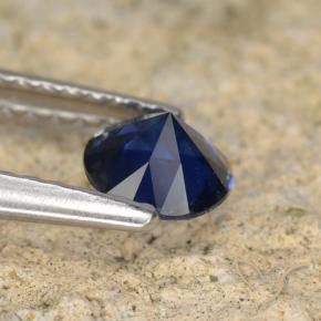 Safira Azul profundo Natural 0.55ct, Redondo, VVS-VS