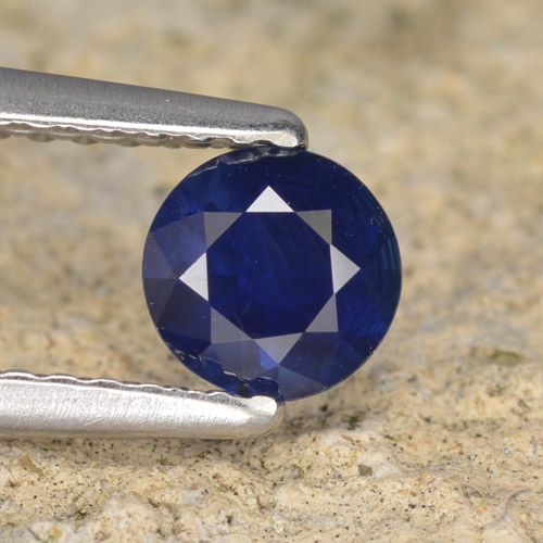 0.59ct Natural Crepúsculo Azul Safira, Redondo, VVS-VS