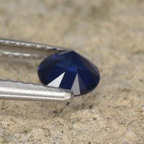 Safira Azul escuro Natural 0.56ct, Redondo, VVS