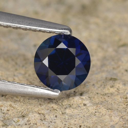 0.58ct Natural Azul profundo Safira, Redondo, VVS