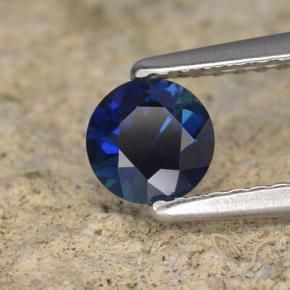Safira Azul profundo Natural 0.58ct, Redondo, VVS
