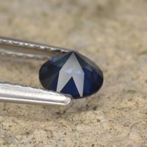 Safira Azul profundo Natural 0.58ct, Redondo, VVS