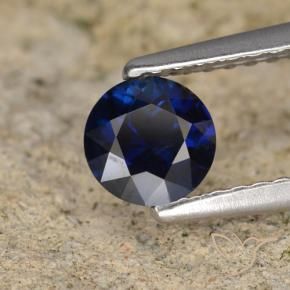 Safira Azul profundo Natural 0.56ct, Redondo, VVS