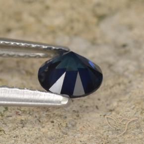 Safira Azul profundo Natural 0.56ct, Redondo, VVS