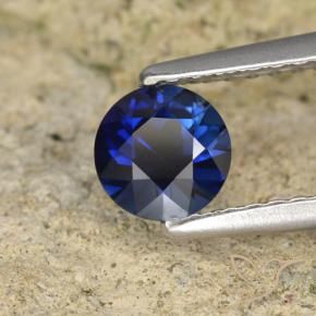 Safira Azul profundo Natural 0.62ct, Redondo, VVS