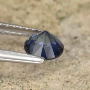 Safira Azul profundo Natural 0.62ct, Redondo, VVS