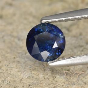 Safira Azul-marinho Natural 0.62ct, Redondo, VS-SI