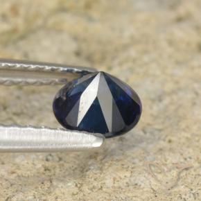 Safira Azul-marinho Natural 0.62ct, Redondo, VS-SI