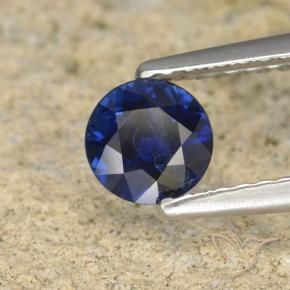 Safira Azul escuro Natural 0.57ct, Redondo, VS